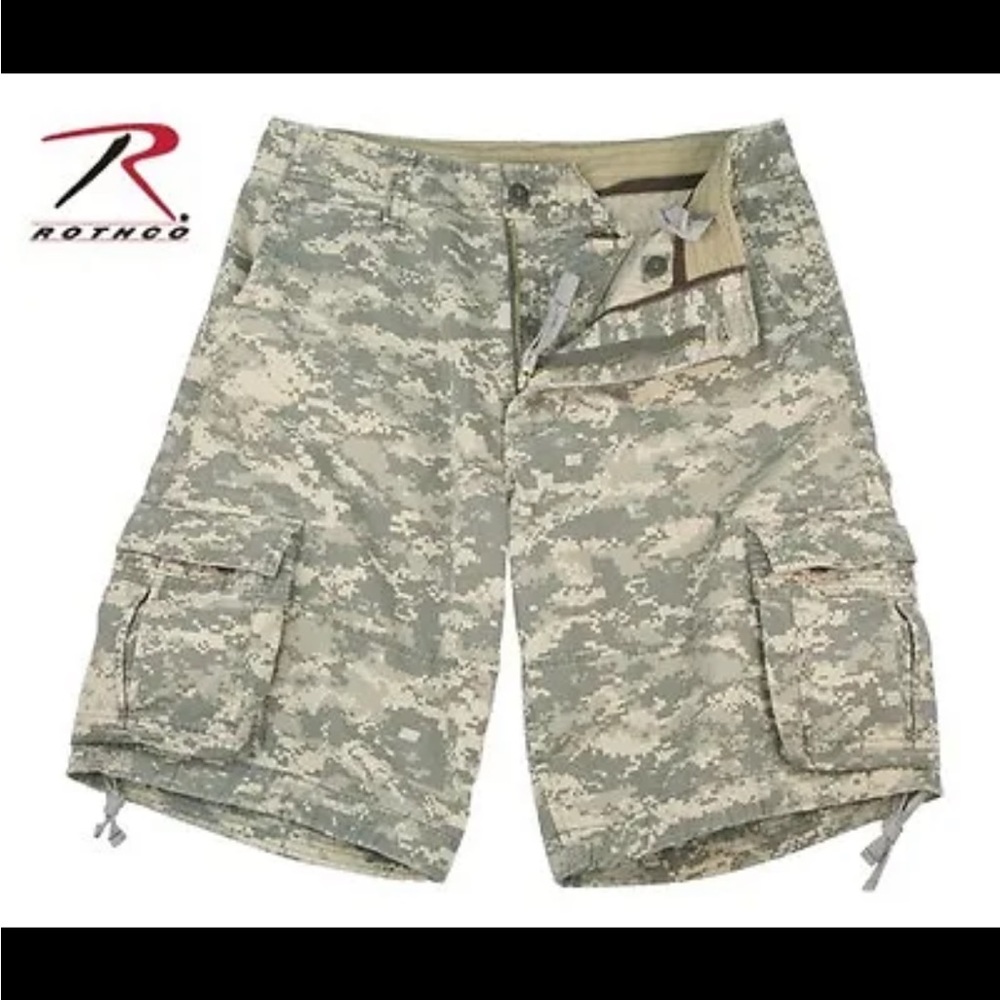 Rothco 2520 A.C.U. Digital Camo Vintage Infantry Utility Shorts. Size Large.